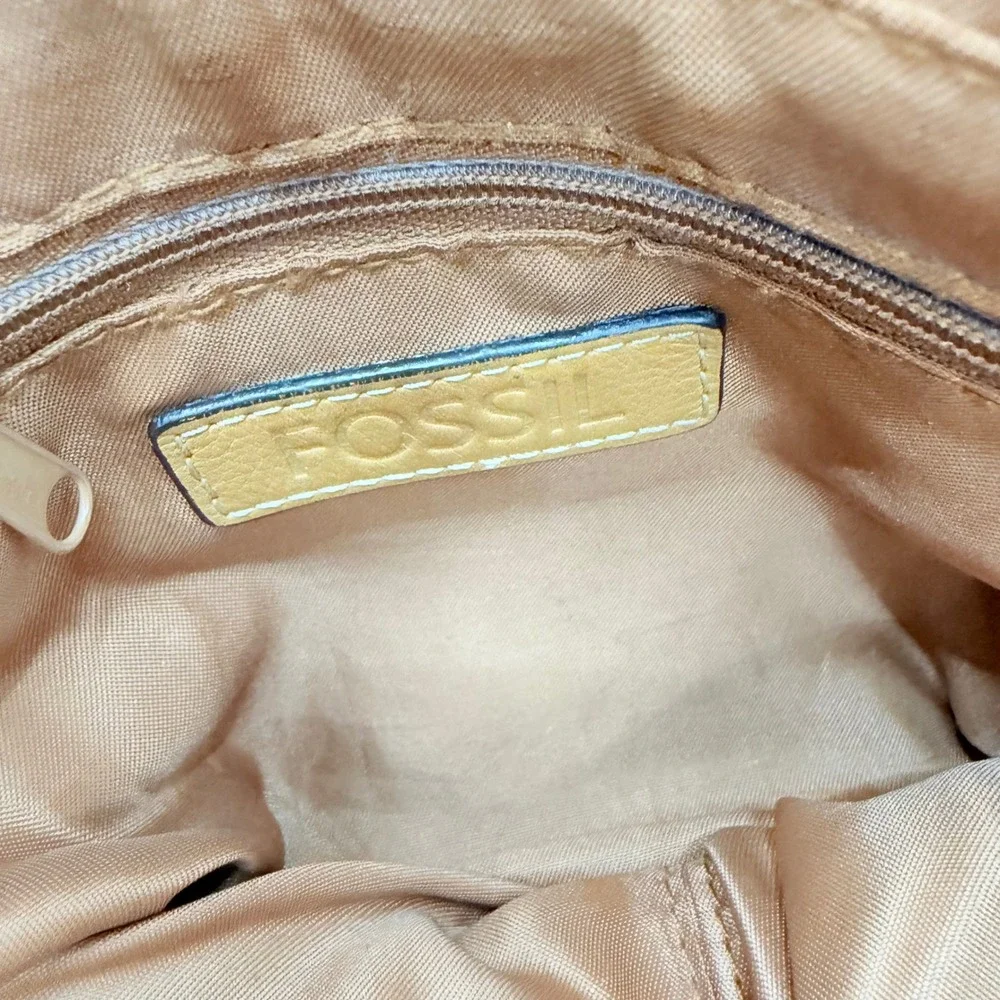 Fossil Y2K Patchwork Satchel Small Multi Color Jacquard Striped Crossbody Bag